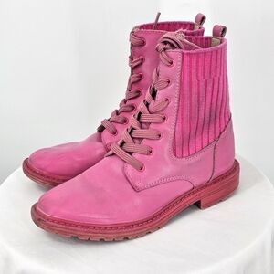 Sam Edelman Pink Combat Style Girls Boots‎ Size 3